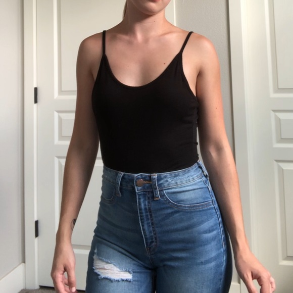 Fashion Nova Tops - Fashion Nova Keep It Simple Black Bodysuit Small
